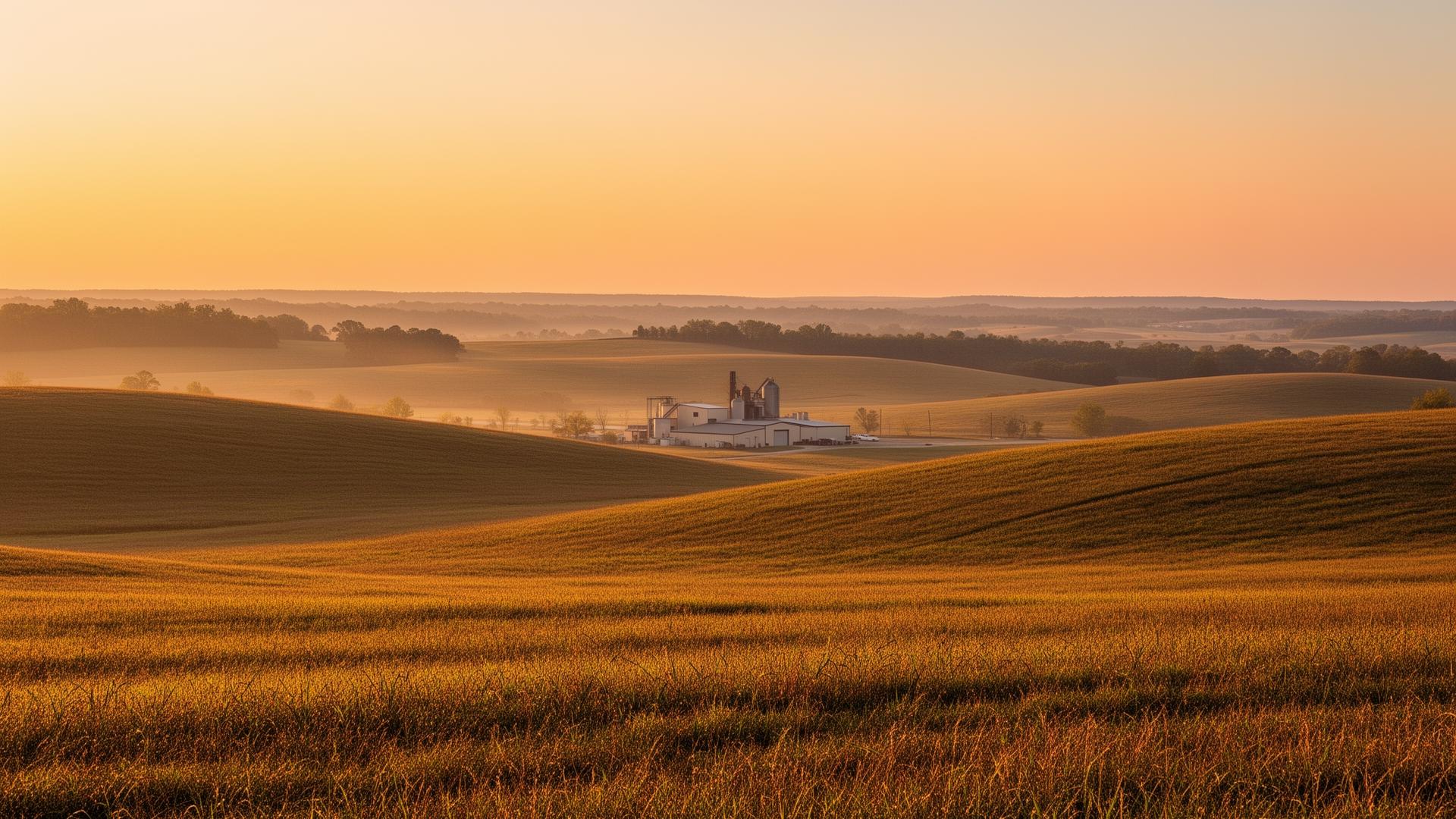 St. Louis area landscape at golden hour